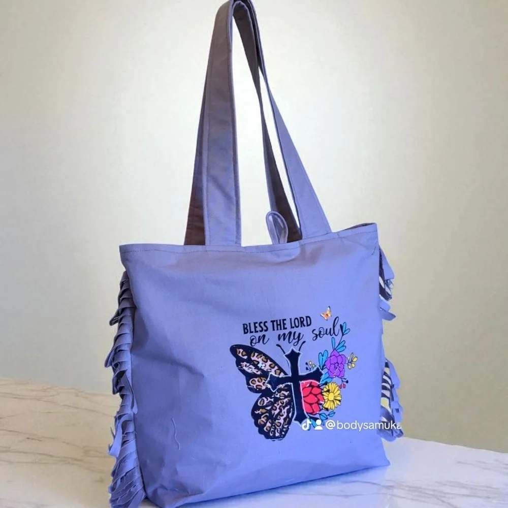 Bless the Lord Embroidered Tote Bag